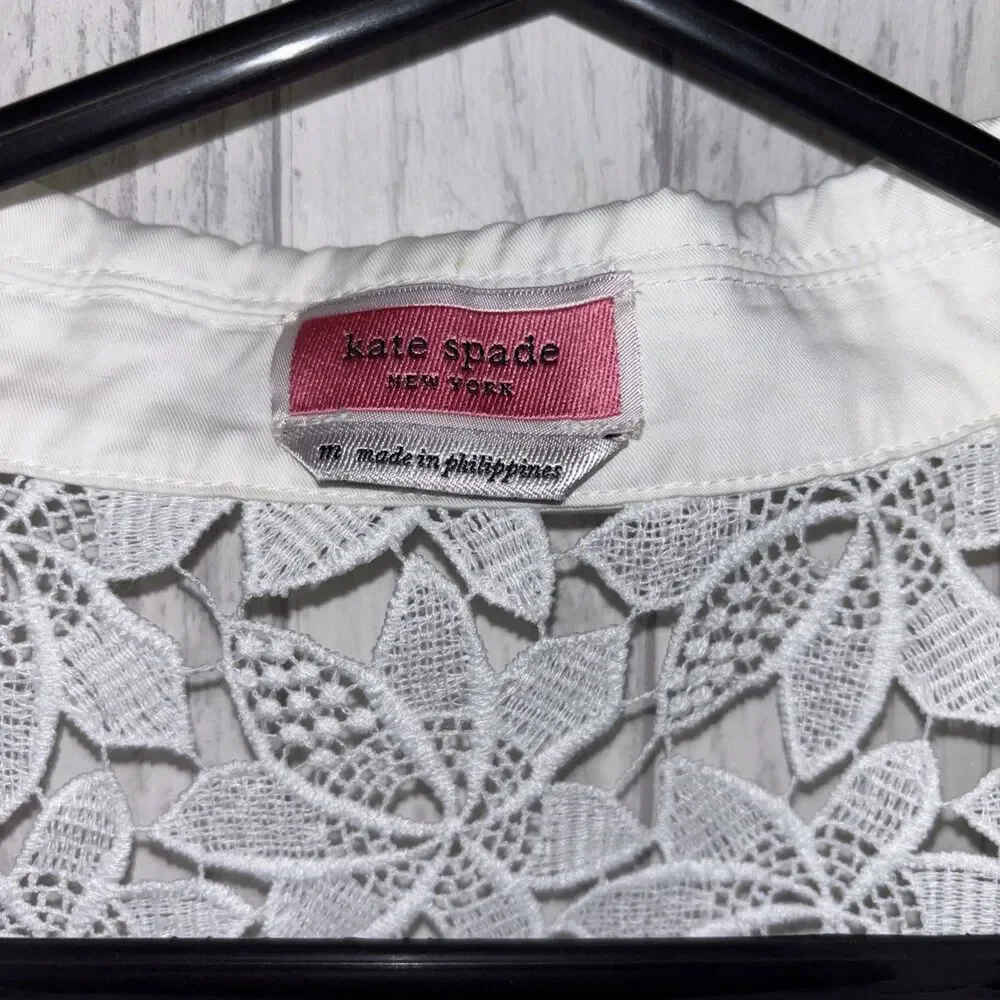 Womens Size M Kate Spade Lace Top White EUC